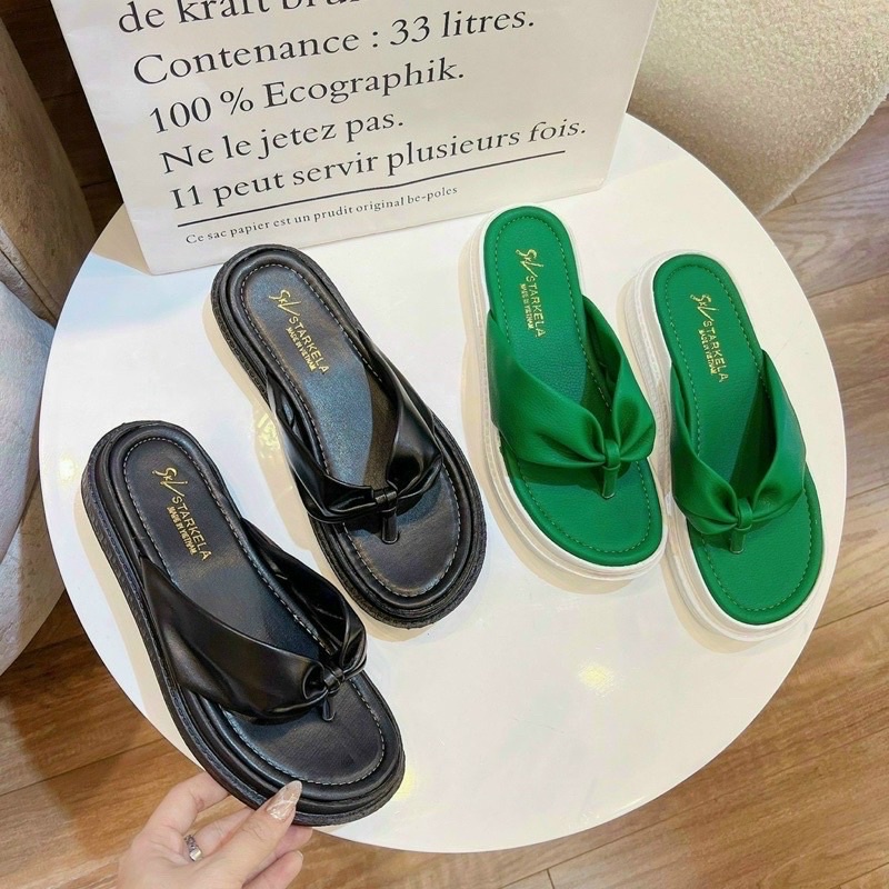 Dép lép nữ xỏ ngón hai quai bánh mì đế bằng 3p nhẹ êm chân sandal xăng đan đi biển đẹp rẻ thời trang