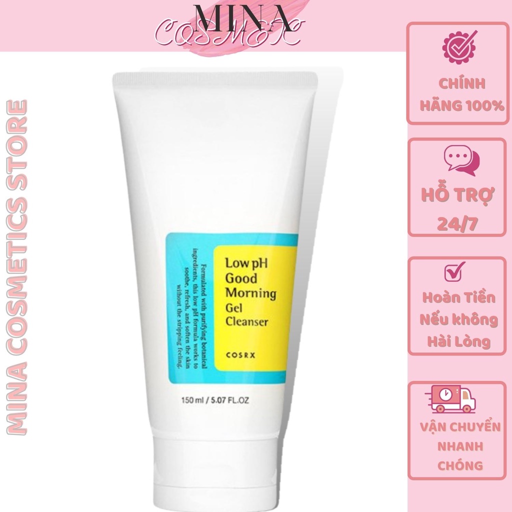 Sữa Rửa Mặt [Sạch 100%-Hàng Auth] Gel Rửa Mặt Cosrx Good Morning Low PH Cleanser 150ml