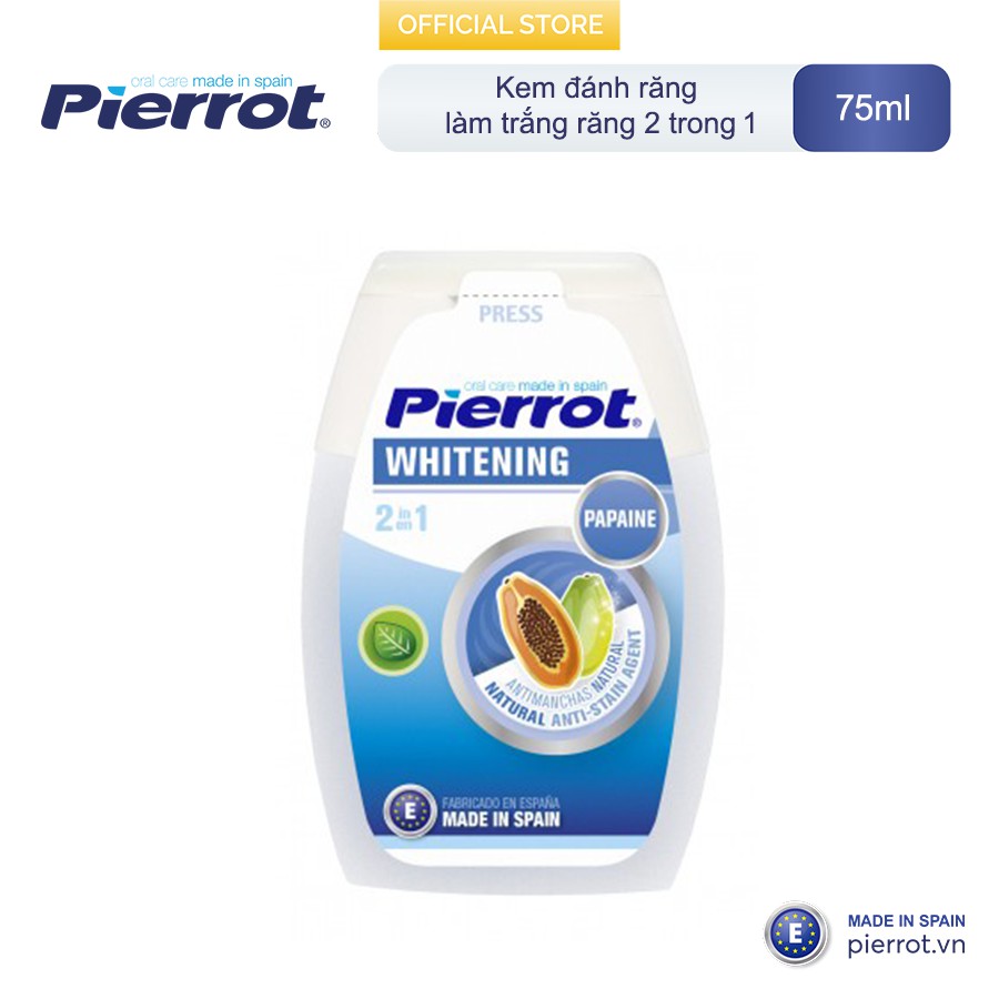 Kem đánh răng làm trắng răng 2 trong 1 Pierrot