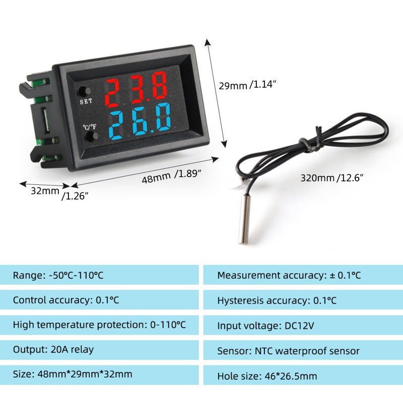 Bộ Điều Khiển Nhiệt Độ Điện Tử DC 12V