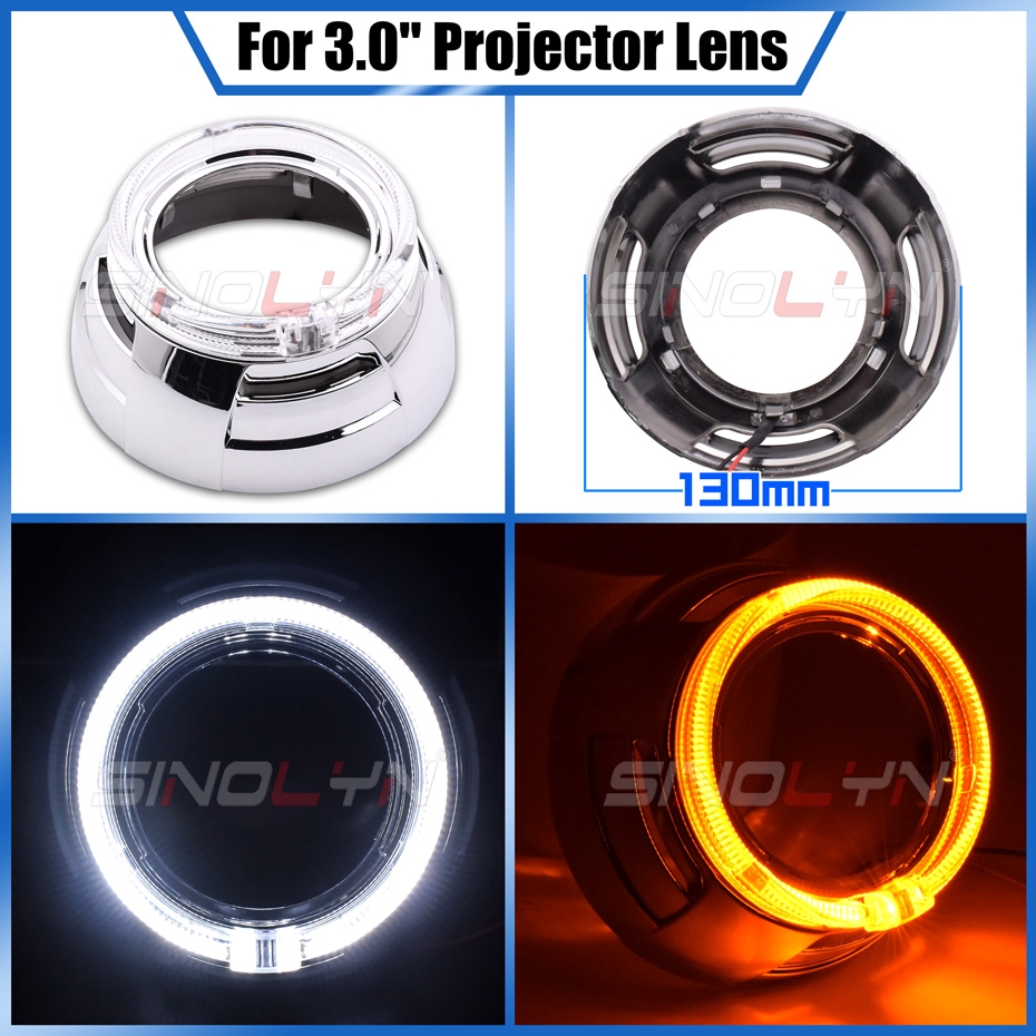 1 Cặp Đèn LED Halo Shrouds 2.5'' H1/3.0'' Hella 3R/Q5 Dành Cho Mặt Nạ