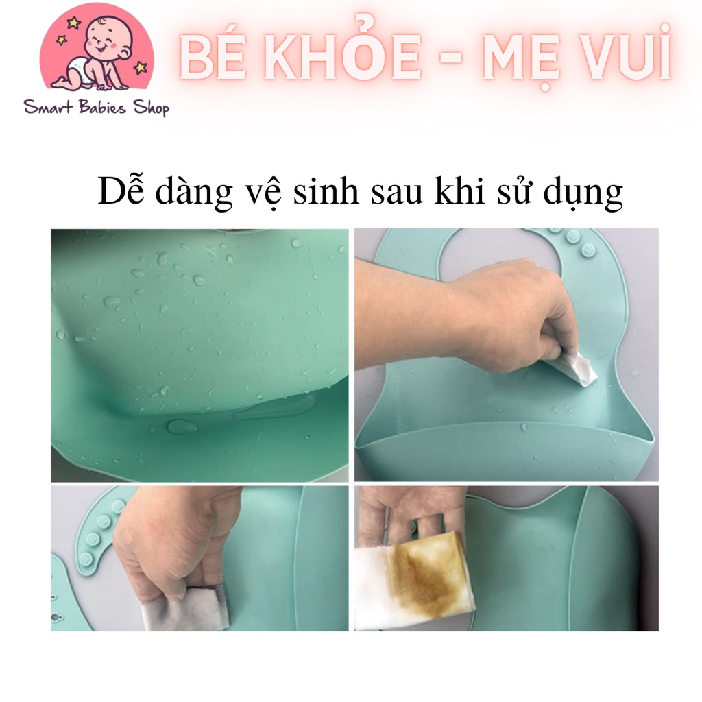 Yếm máng ăn dặm Silicone