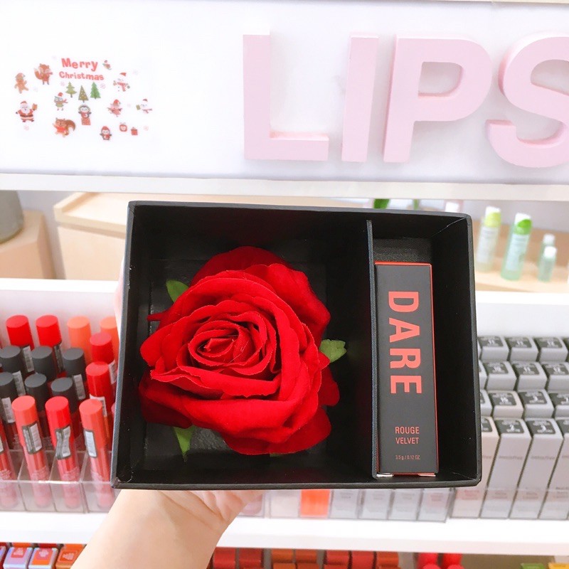 HỘP HOA HỒNG CAO CẤP ĐỰNG SON 11 CM