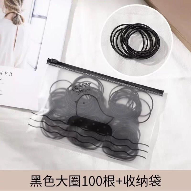 Set 100 Dây Thun Buộc Tóc 5CM Màu Sắc Đa Dạng Cho Nam Nữ