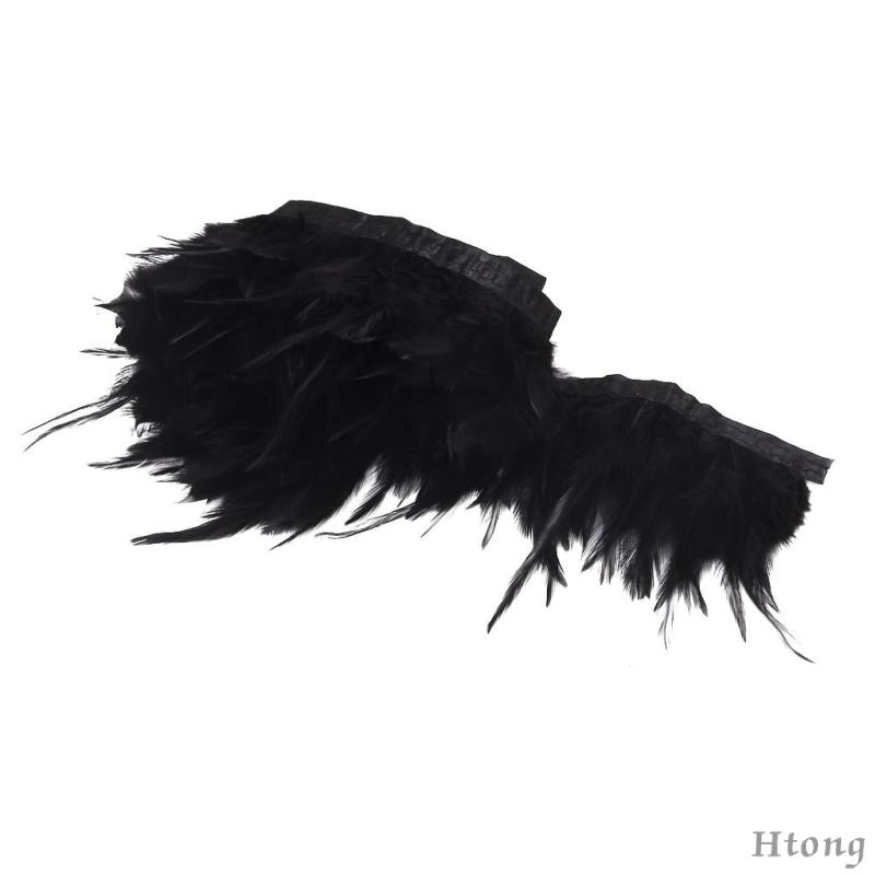 Phụ Kiện Lông Vũ 3.5 4.3 Inch Chiều Rộng 84cm Màu Đen Dùng Để Cắt Tỉa Trang Trí Đầm Thủ Công