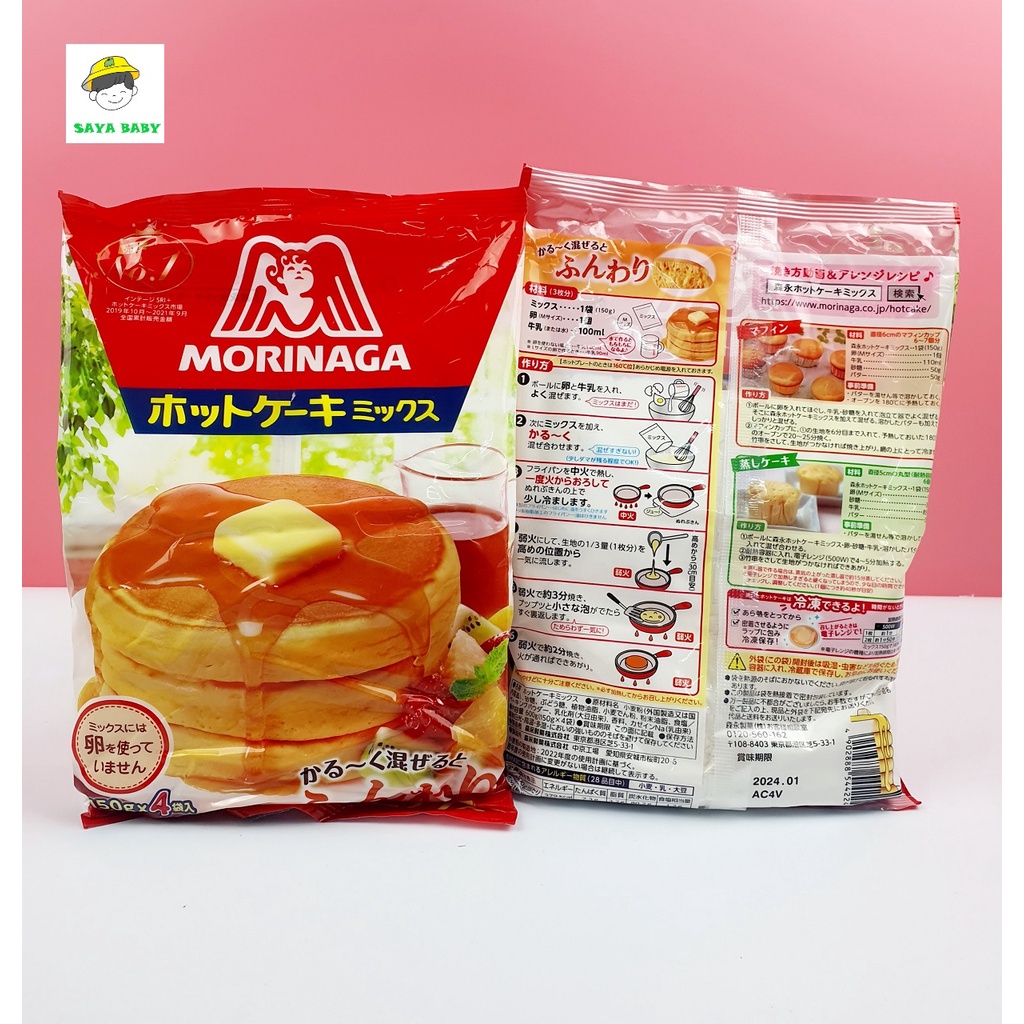 Bột làm bánh Pancake, bột Morinaga 600G Nhật Bản cho bé ăn dặm