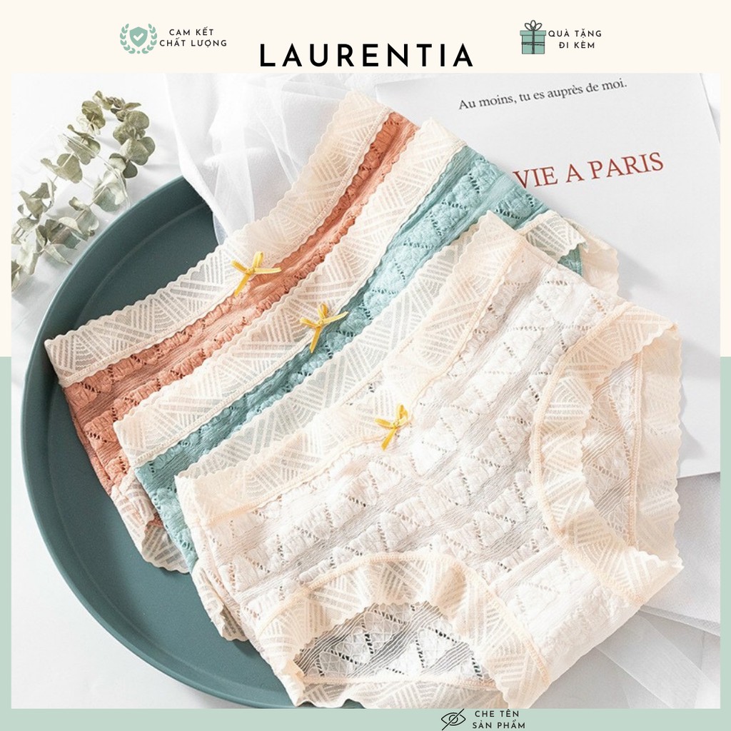 Quần lót nữ cotton Viền Ren Thông Hơi Cạp Mềm Không Gây Hằn QL258