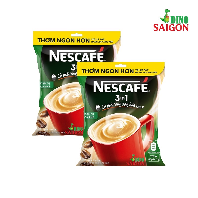 Bộ 2 Túi Cà Phê Rang Xay Hòa Tan Nescafé 3in1 Đậm Vị Cafe (46 gói x 17g)