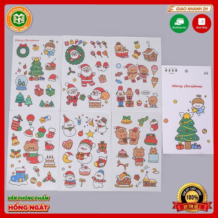 Sticker Noel Cắt Dán phong cách Hàn Quốc đồ dùng quà tặng khen thưởng trang trí trong học tập với chủ đề giáng sinh