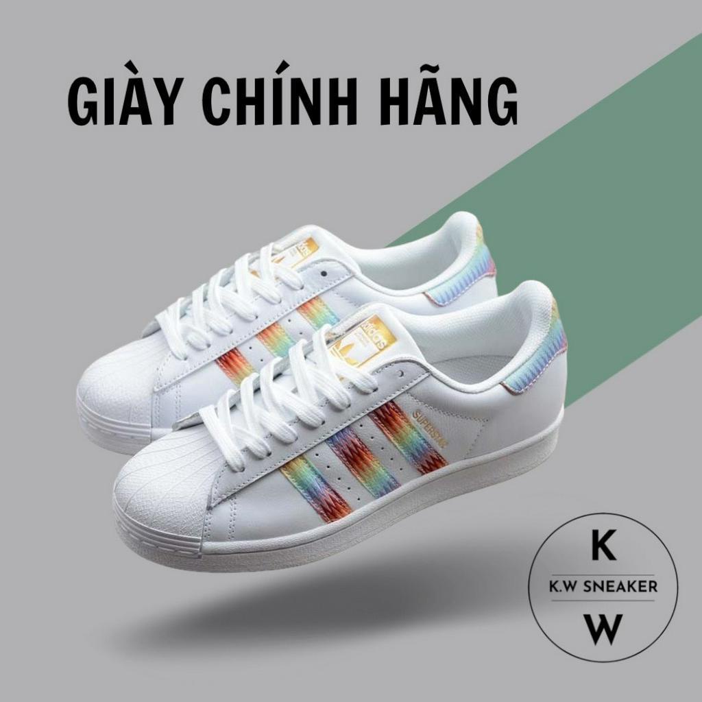 Giày SuperStar Hoa 3 Màu, Cầu Vồng, Vàng Xanh chính hãng