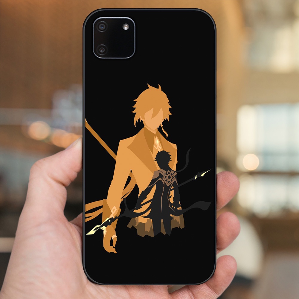 Ốp lưng Realme C11 2020 viền đen in hình Zhongli Genshin Impact