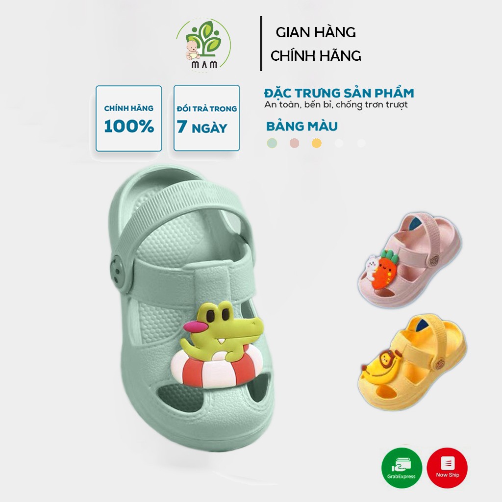 Dép Sục Cho Bé Mầm Store Siêu Mềm Siêu Nhẹ Chống Trơn Trượt Cho Bé Chân từ 12-17 Cm CR06