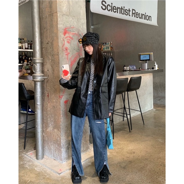 TKLIHN Áo Vest DA ulzzang OVERSIZE phong cách cá tính FASHIONITA 2021 | BigBuy360 - bigbuy360.vn