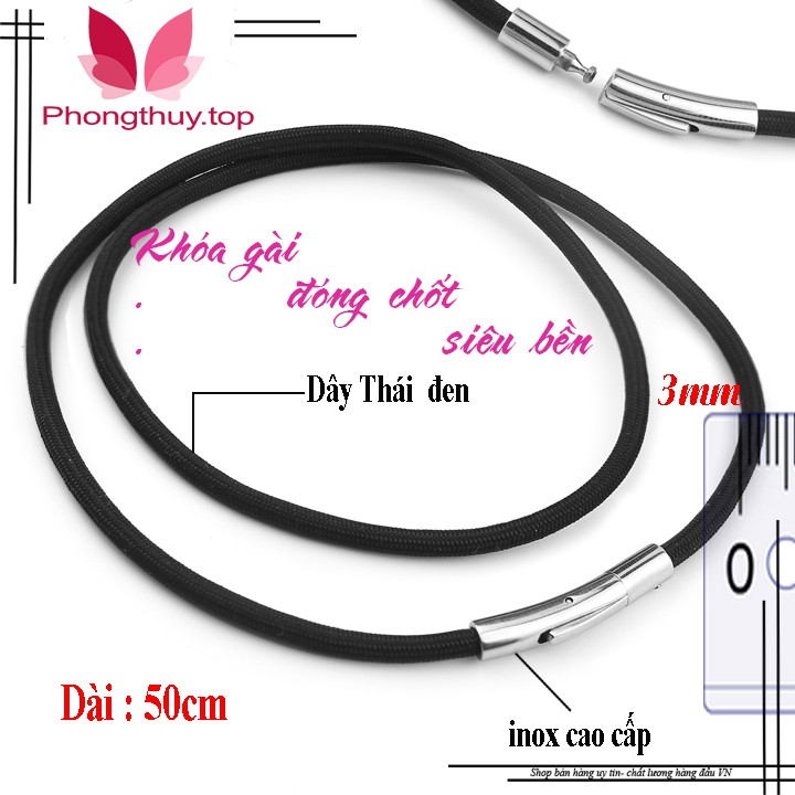 Dây chuyền dù Thái cao cấp 3 ly khóa gài vip - tặng mặt dây chuyền inox bát quái âm dương - siêu đẹp, siêu bền siêu chất