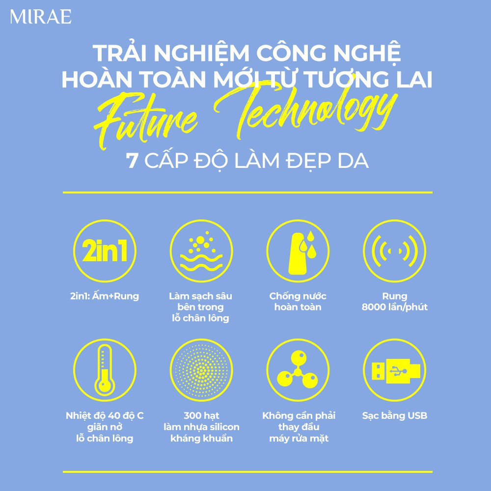 Máy Rửa Mặt MIRAE Chính Hãng Bảo Hành 1 Năm MIRAE THERMAL SONIC FACIAL BRUSH | BigBuy360 - bigbuy360.vn