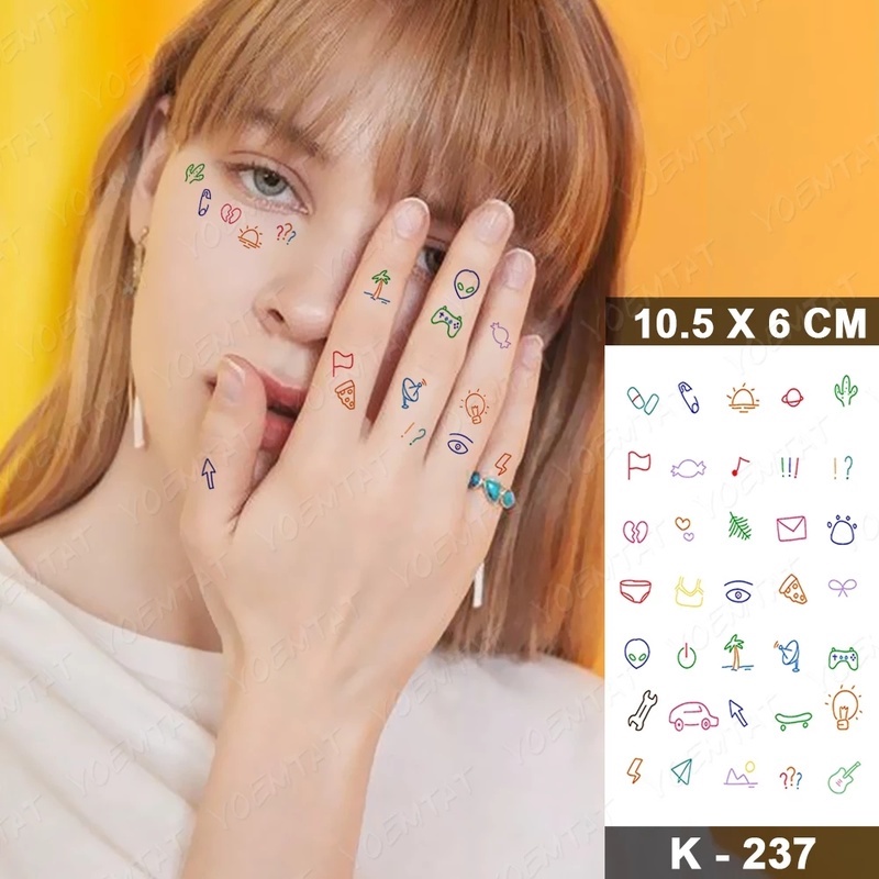 1 Tấm Hình Xăm Dán Tạm Thời Chống Nước Họa Tiết Chữ Cái Phong Cách Ngẫu Nhiên
