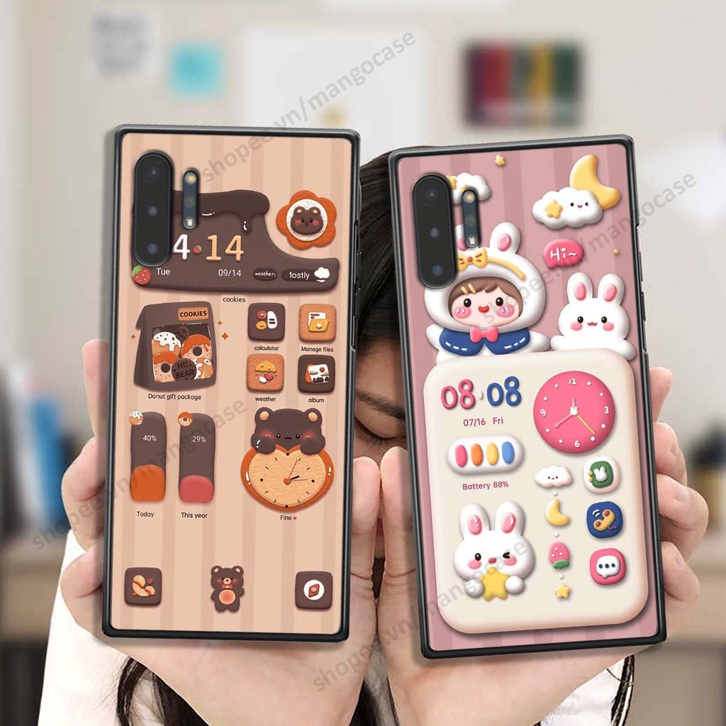Ốp lưng Samsung Note 10 / Note 10 Plus / Note 10+ hình gấu, thỏ, đồng hồ cute dễ thương