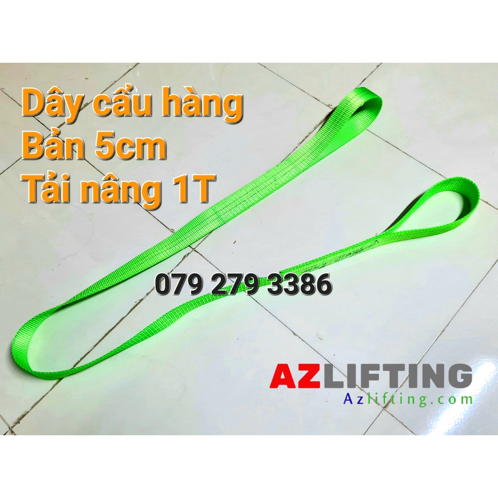 Dây cẩu hàng hai đầu mắt bản 50mm tải 1 tấn dày 3mm