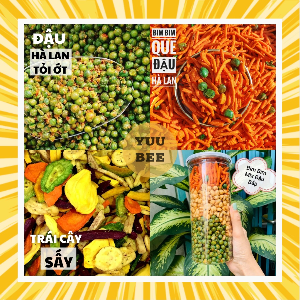 Combo 6 món đồ ăn vặt tự chon siêu ngon siêu rẻ YUUBEE - Đồ ăn vặt đóng hộp giá rẻ - Ăn vặt YuuBee