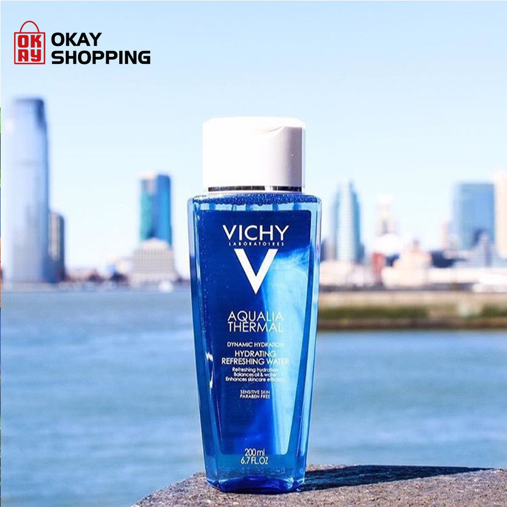Nước hoa hồng thải độc tố làm mềm da Vichy aqualia thermal hydrating refresing water 200ml