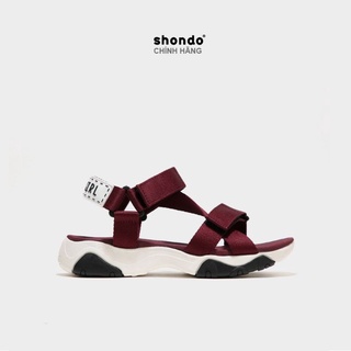 Giày Sandal Shondo Girly đế trắng phối đen quai tím nho GI thumbnail