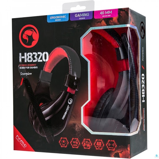 Tai nghe MARVO H8321 RED BLACK, Có Mic - Hàng chính hãng - Full Box