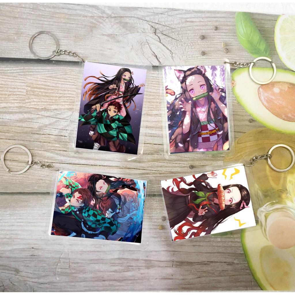Set 4 móc khóa Thanh gươm diệt quỷ Kimetsu no yaiba