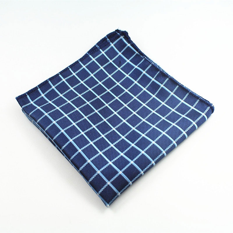 Khăn Tay Vuông 23 * 23CM Họa Tiết Sọc Caro / Chấm Bi Phong Cách Doanh Nhân Cho Nam