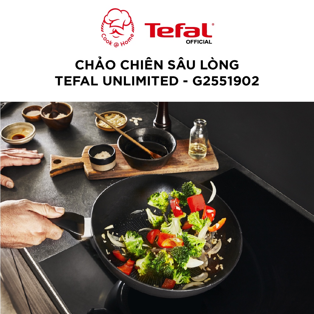 Chảo chiên chống dính sâu lồng Tefal Unlimited đế từ cao cấp 28cm - G2551902