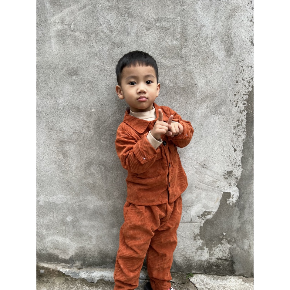 Bộ Nỉ Nhung Phong Cách Cho Bé Từ 10-27kg - SAU SHOP