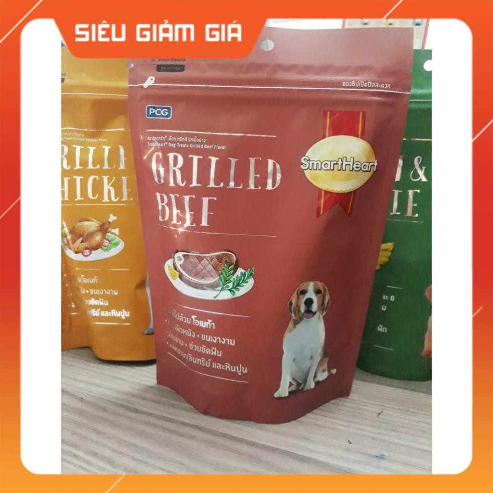 Bánh thưởng cho chó vị bò nướng Smartheart Dog treat Grilled Beef 100g zubumshop