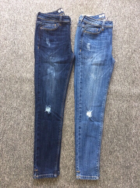 jeans skinny rách xẻ lai