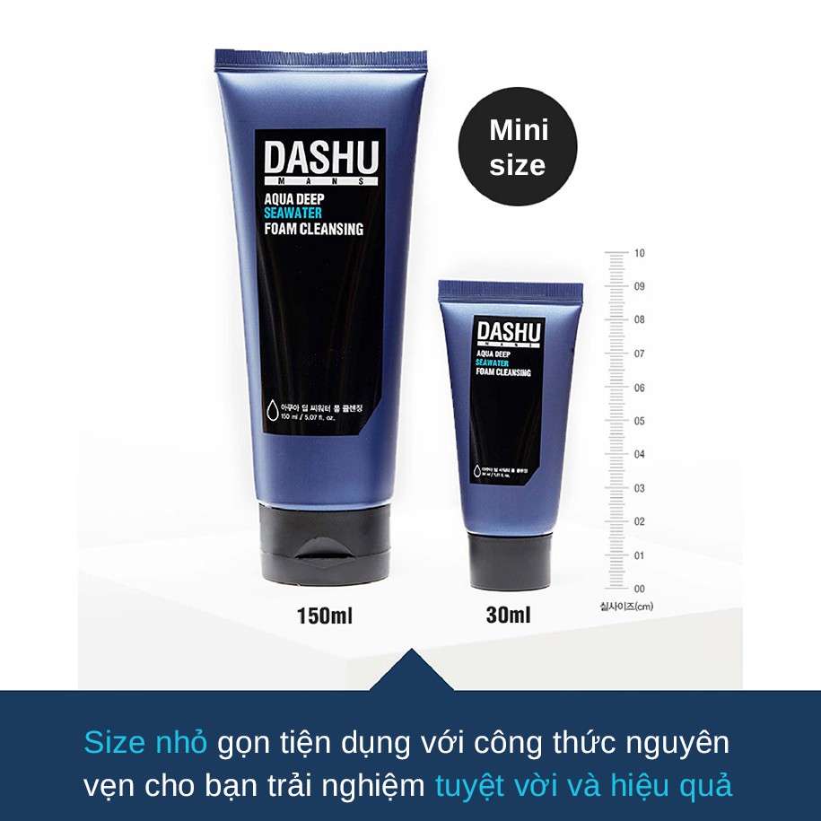 Sữa rửa mặt nam sạch sâu kiểm soát nhờn dành cho mọi loại da DASHU Aqua Deep Seawater SRM01