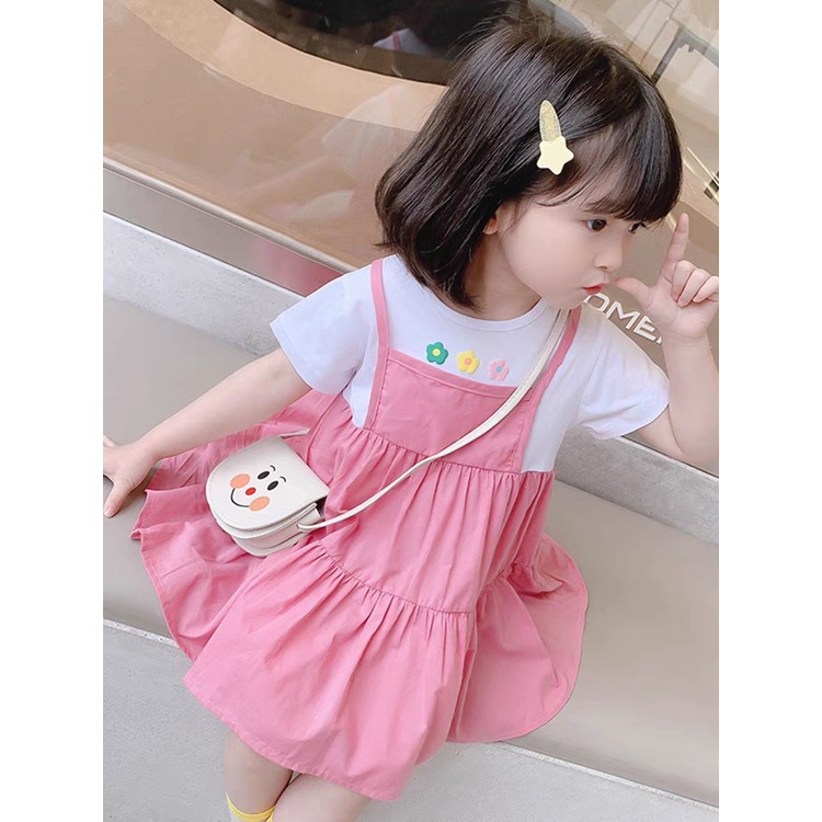 Váy bé gái từ 8-18kg - đầm bé gái chất liệu cotton phối đũi siêu mềm mát