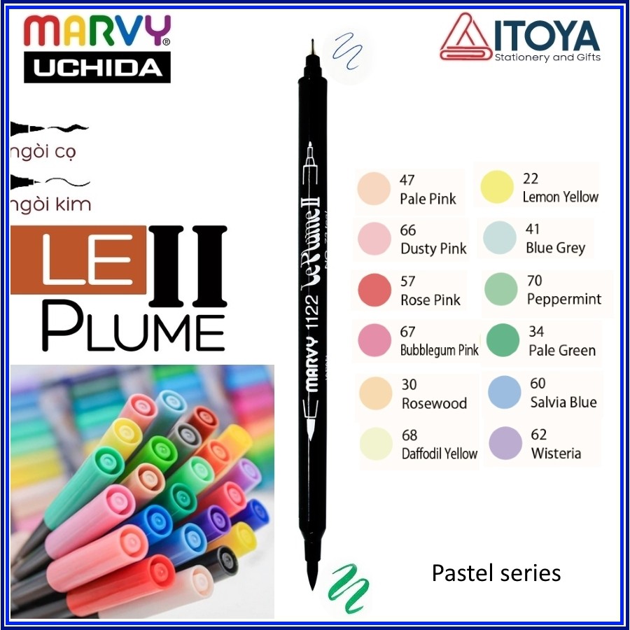 Bút cọ hai đầu Marvy Le Plume II 1122 (Pastel series)