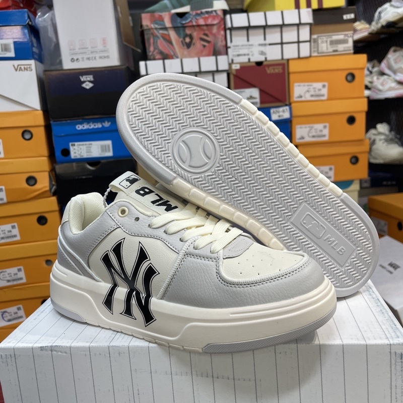 Giầy MLB xám trắng NY chất đẹp Fullbox + tặng móc khoá