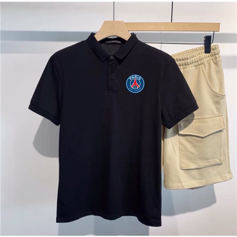 Áo bóng đá Polo Câu lạc bộ Pari PSG , thời trang nam nữ ngắn tay có cổ , phong cách thể thao
