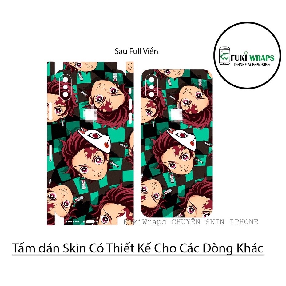 Tấm dán Skin Mặt Sau Anime FULL VIỀN Dành Cho 13 Pro Max ,12 Pro Max ,11 Pro Max ,X , XS, XR ,XS MAX - FukiShop
