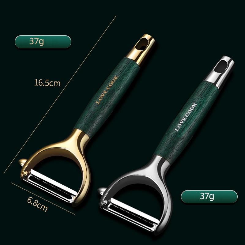 Nạo Củ Quả, Bạo Hoa Quả Inox 304 Cán Gỗ Đa Năng Xuất Đức