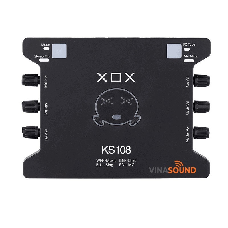 Sound card XOX KS108 cho micro thu âm, sound card hát karaoke hát live stream âm thanh tuyệt đỉnh