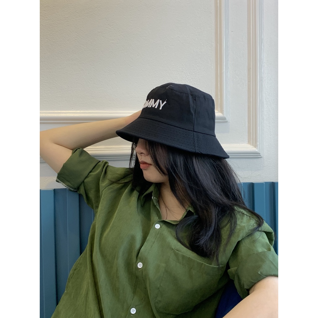 Mũ bucket vành cụp nón tai bèo thời trang unisex thêu chữ phong cách ulzzang LK235