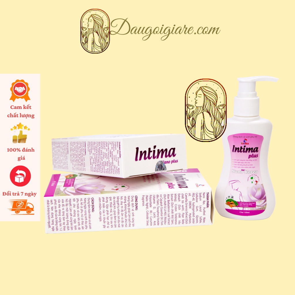 Dung Dịch Vệ Sinh Phụ Nữ Intima Plus 150ml Dạng Gel , nước rửa phụ khoa se khít vùng kín kháng khuẩn khử mùi hôi