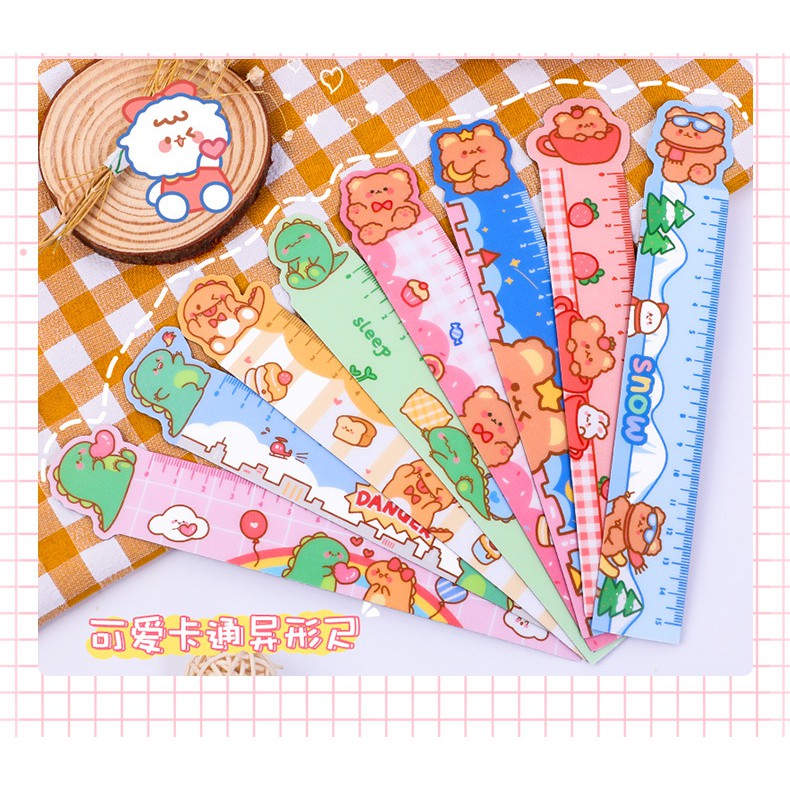 Thước dẻo học sinh hoạt hình dễ thương - Dụng cụ thước kẻ họa tiết cute - Corgi Shop