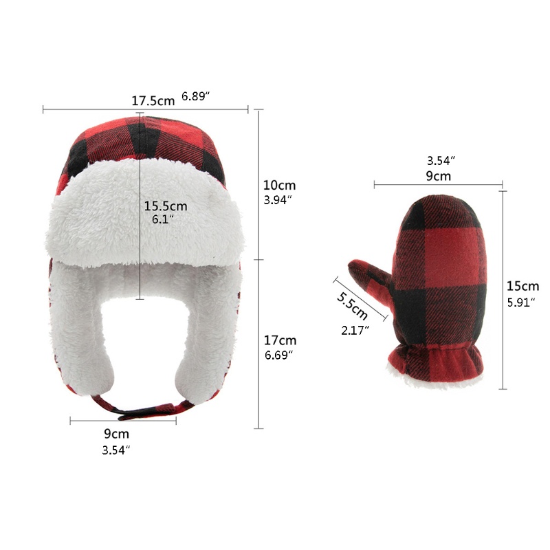 Bộ Găng Tay + Mũ + Găng Tay Bằng Cotton Mềm Giữ Ấm Mùa Đông Cho Bé