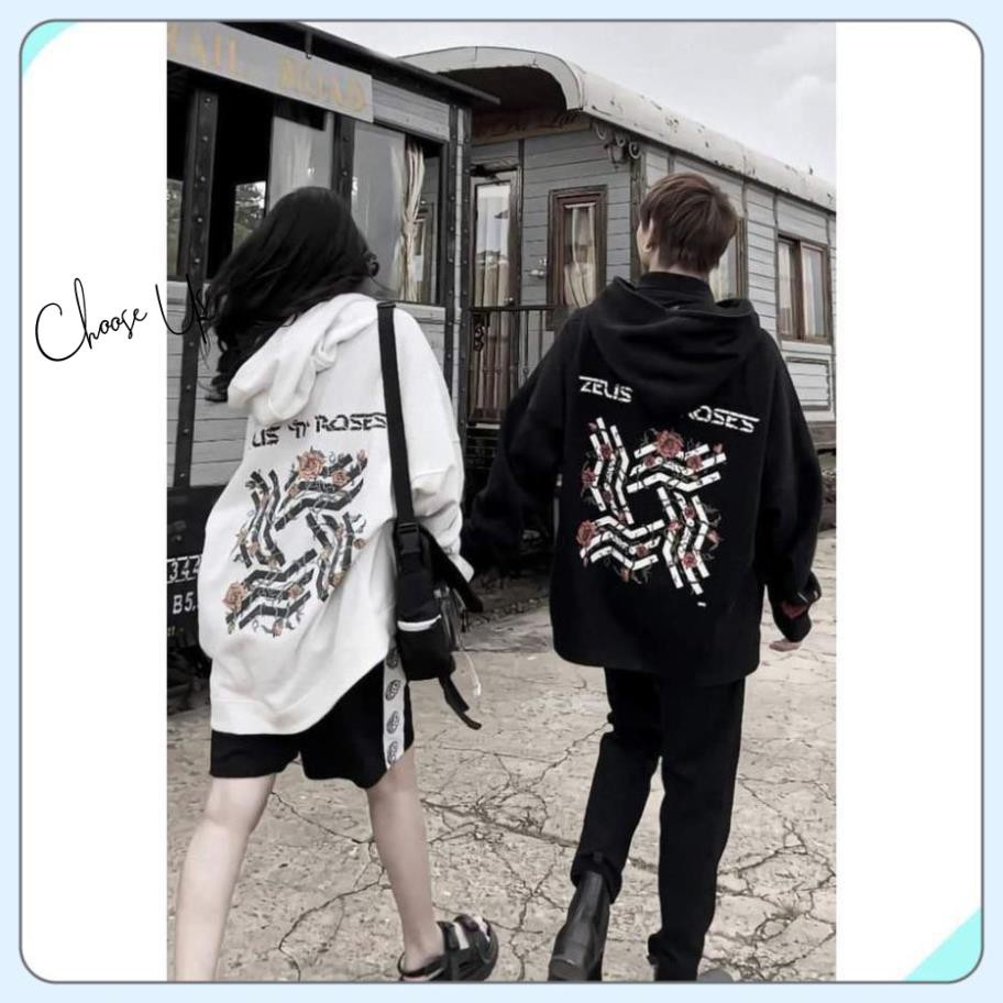 Áo Hoodie Nỉ Hoa Hồng Form Rộng UNISEX Kiểu Dáng Ulzzang Choose Us