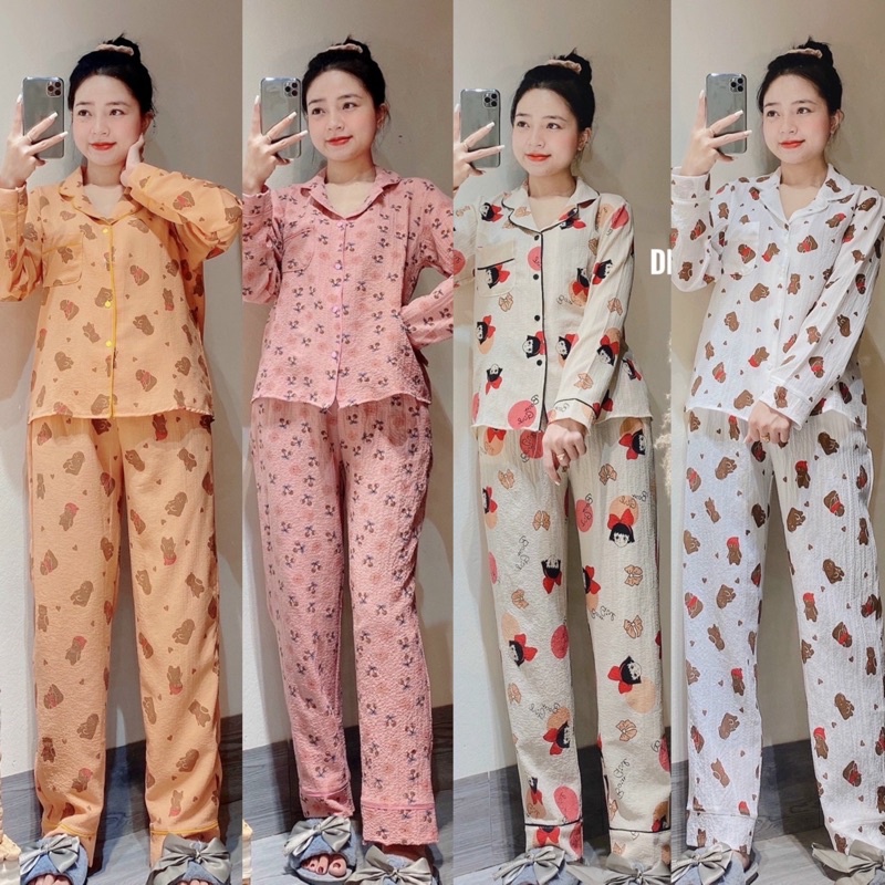 Bộ Đũi Xốp Dài Tay Thu Đông Kute Hot Hit
