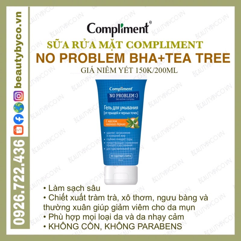 Gel rửa mặt Compliment No Problem giảm viêm, mụn | BigBuy360 - bigbuy360.vn