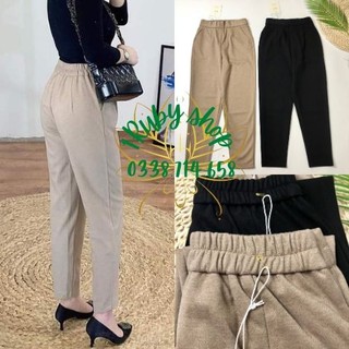 Quần Baggy Dạ Cúc Khóa🍀FRRESHIP🍀Quần Dạ Cạp Cao Chun Sau Form Chuẩn Chất Dày Dặn Đanh Mềm Không Xù