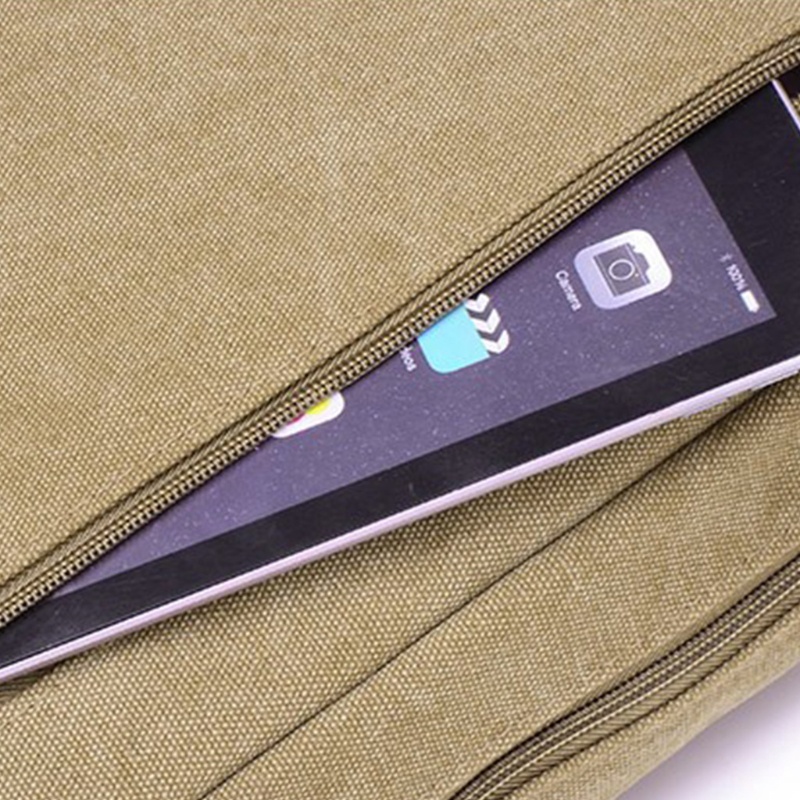 Túi Đeo Chéo Canvas Nhiều Ngăn Phong Cách Retro Cho Nam