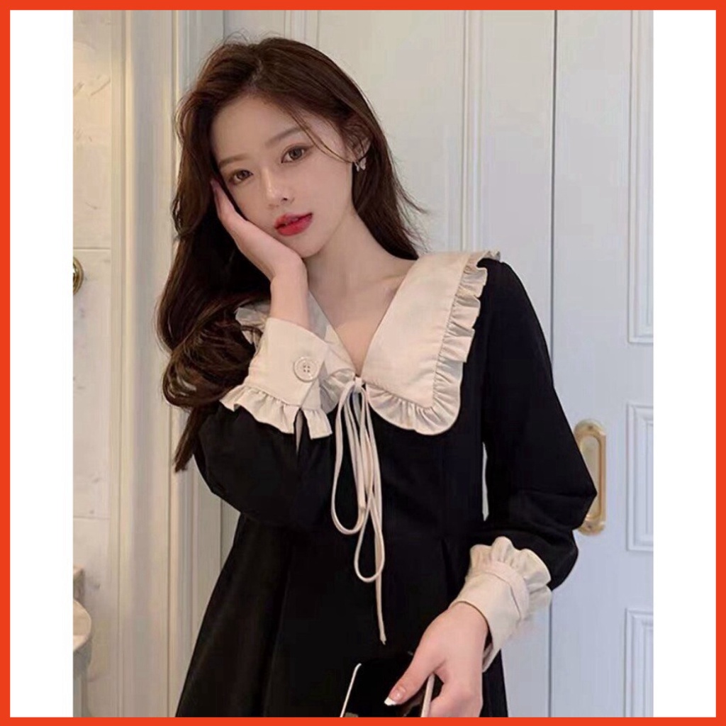 Váy Nữ Đẹp 🍀FREESHIP🍀Đầm dự tiệc cổ sen kiểu dáng Hàn Quốc kèm ảnh thật sản phẩm siêu sinh